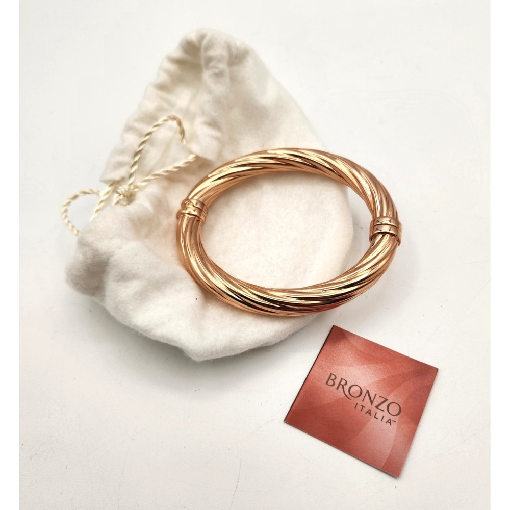 Milor Bronze Rose Gold Tone Hinged Bangle Bracelet/Vintage